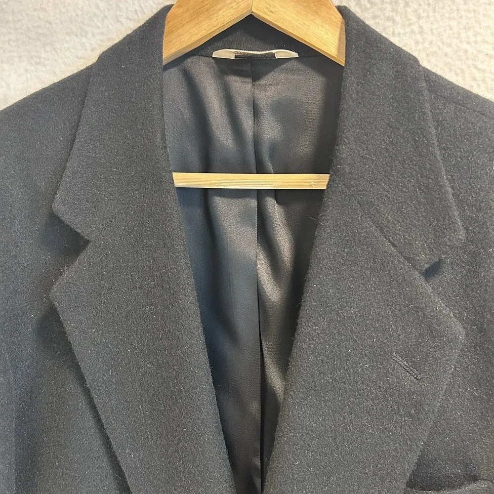 Hunt Valley 100% Camel Hair Blazer coat jacket Men 42R Classic Fit Navy Blue EUC